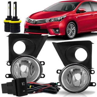 Kit Farol Milha Moldura Preta Corolla 2015 2016 2017 Com Ultra Led