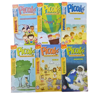 Kit com 6 Revistas Educativas Coquetel Picolé (SEM REPETIÇÃO) - 22 páginas cada