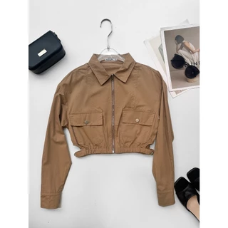 Jaqueta Casaco Com Zipper Botões Bolso Elatsico Linha Premium Verde Militar Bege bascia usar dia dia