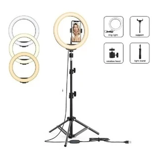 Ring Light Iluminador Anel Luz 26 cm 10 Polegadas Tripé 2,1m envio rápido
