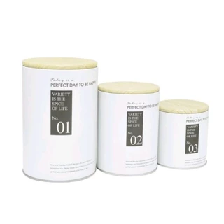 kit 3 potes porta mantimento aco inox branco e preto