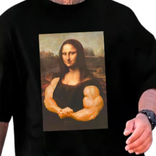 Camiseta Oversized Streetwear Unissex Meme Mona Lisa Maromba