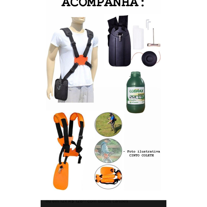 Roçadeira 63cc multifuncional a gasolina 7 em 1 | Shopee Brasil