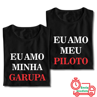 Kit Casal 2 Camisetas (Piloto e Garupa) Conjunto Namorados