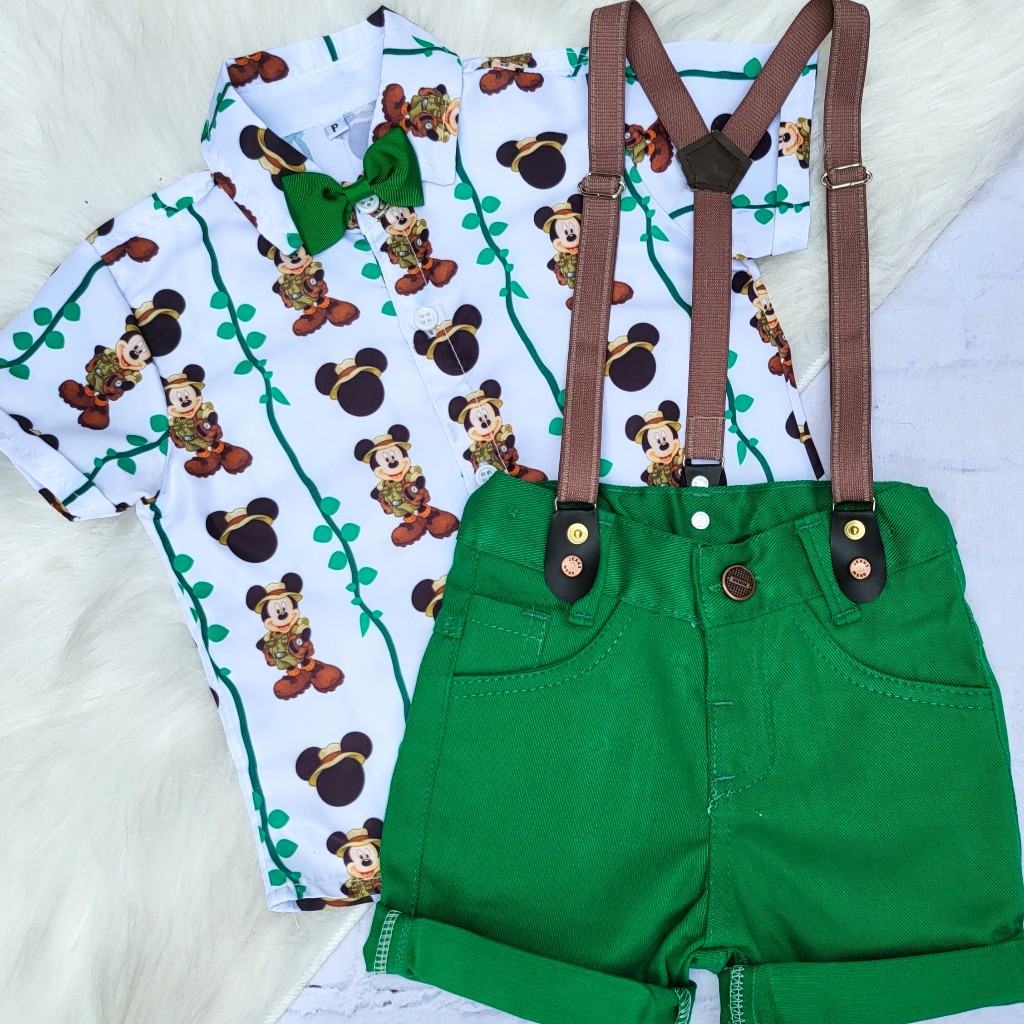 Roupa Mickey Safari Infantil Menino Festa Safari do Mickey
