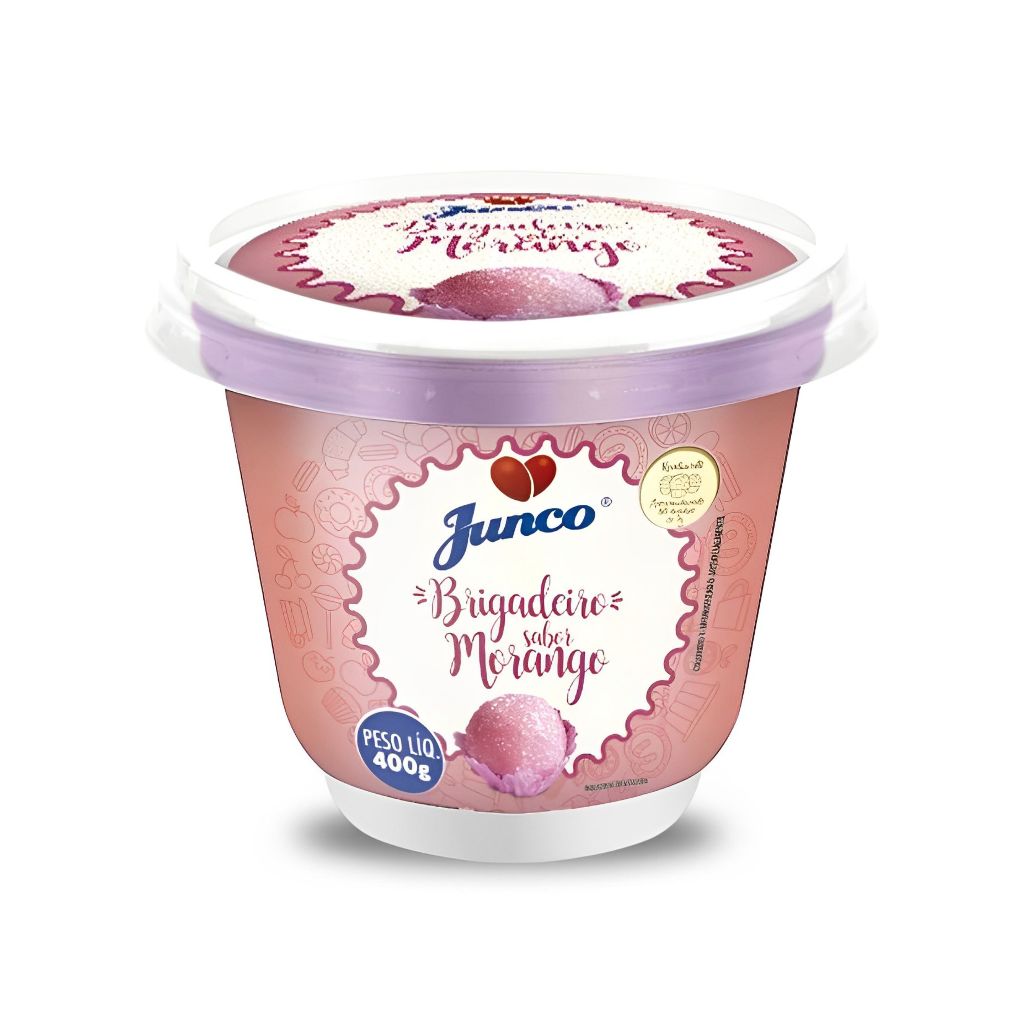 Pote Brigadeiro Sabor Morango 400g Junco Pronto Para Enrolar e Rechear
