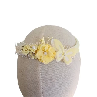 tiara amarelo de bebê de luxo/tiaras RN/saída maternidade