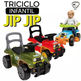 Carrinho de Passeio Infantil Jip Jip Com Empurrador Bebe Andador Jipe Totoka