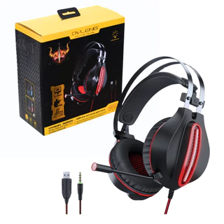Fone Gamer LED Com Microfone Rotativo OVLENG PC Gamer Modo Duplo Comutável 8D Stereo Music Game