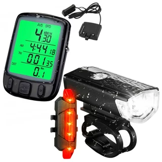 Farol Lanterna Sinalizador Velocimetro Bike Ciclismo Recarregável Resistente a Água
