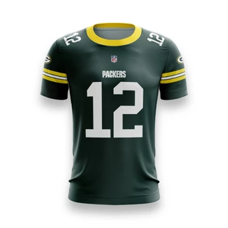 Camisa Green Bay Packers Verde Futebol Americano NFL Personalizada com nome e número