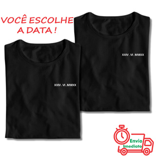 Kit Com 2 Camisetas Com Data Personalizada Premium