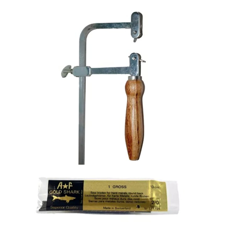 Arco de serra com 12 serras gold shark 2/0 ourives