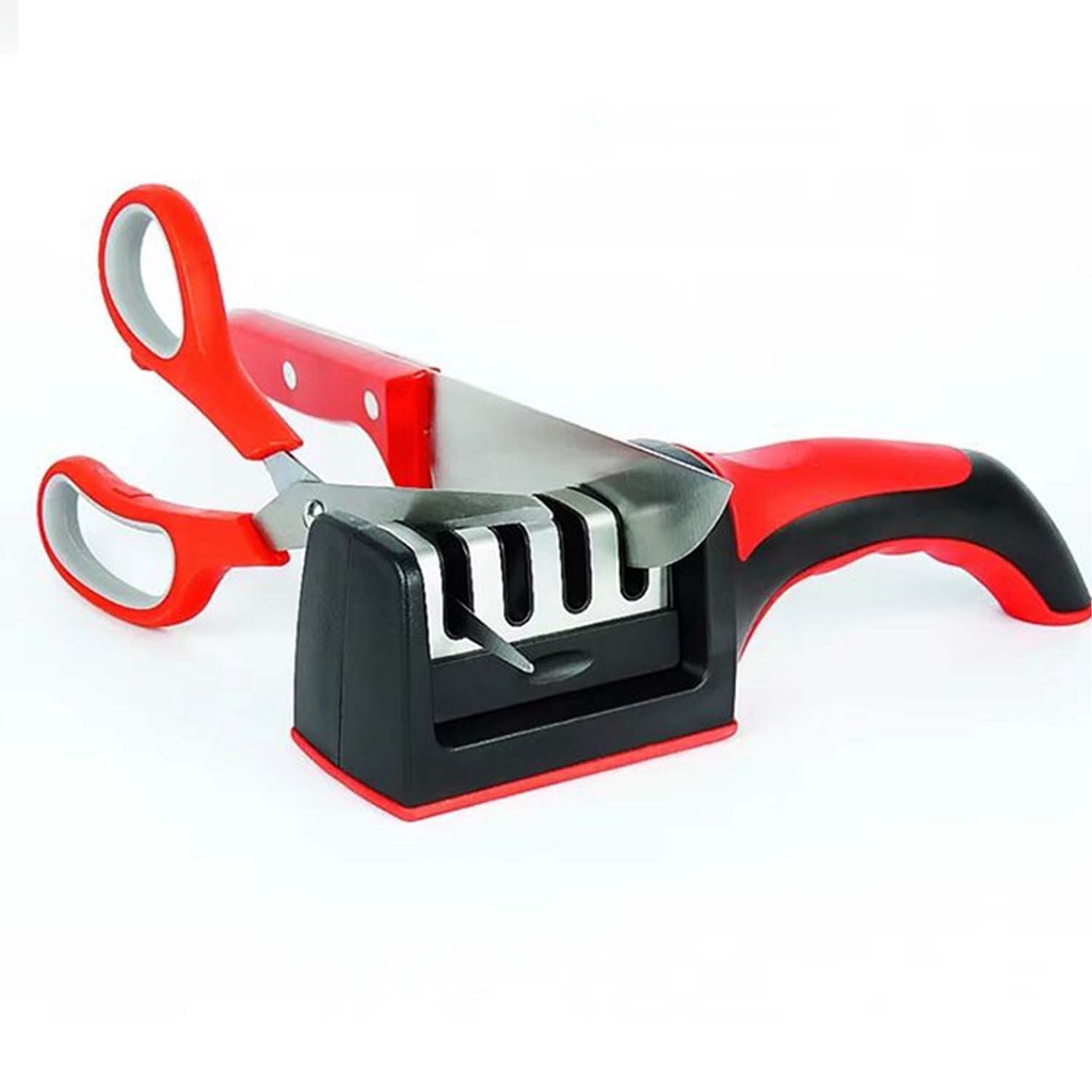 Amolador Afiador De Facas Em Aço Inox Com 3 Afiadores