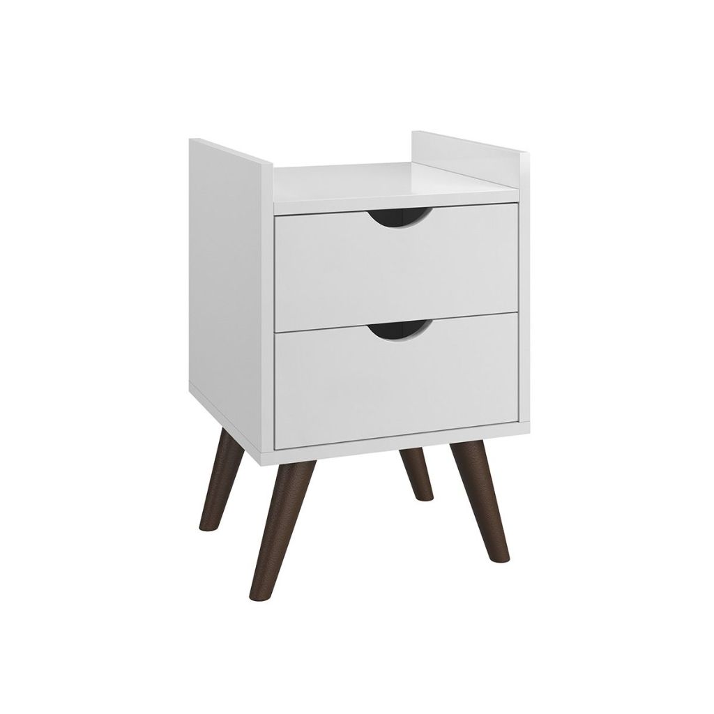 Mesa De Cabeceira Com 2 Gaveta Com Corrediças Telescópicas - Branco - Lojas G2 Prime