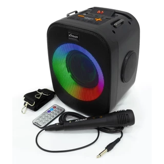 Caixa de Som Bluetooth RGB Com Microfone Karaokê Potente 100W Portátil Xtrad