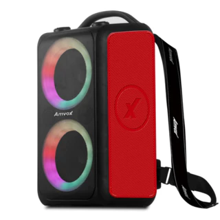 Caixa De Som Amplificada Amvox ACA 600 BAGVOX RED 2 Woofers 6,5" 600W Bluetooth TWS Led Bivolt