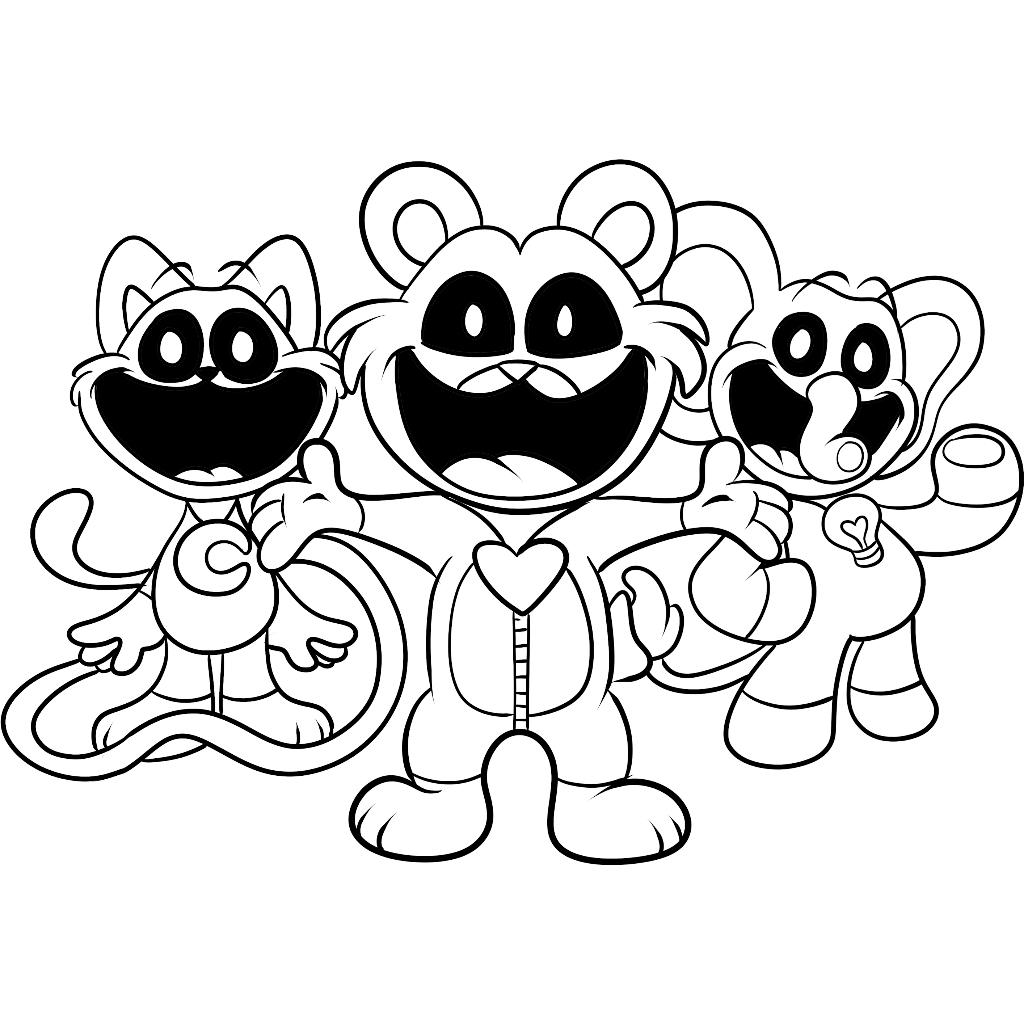 smiling critters desenho para colorir