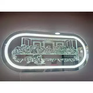 Quadro Santa Ceia, espelho com LED