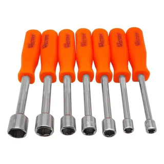Ferramenta Chave Canhão 5mm a 13mm maleta Jogo Chave Pito Canhão Bits Sextavada 5 6 8 9 10 11 13 Mm
