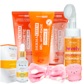 kit skin care todos os tipos de pele vitamina c tratamento de manchas