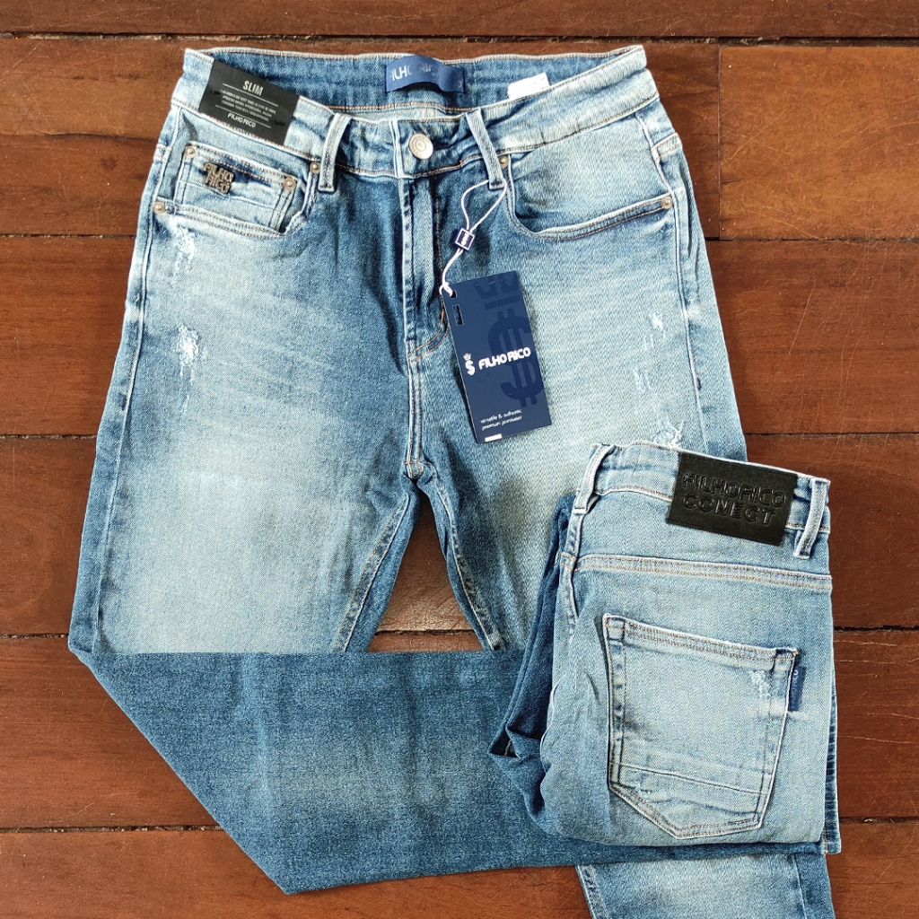 Calça Jeans Masculina Filho Rico Skinny Com Elastano 302552