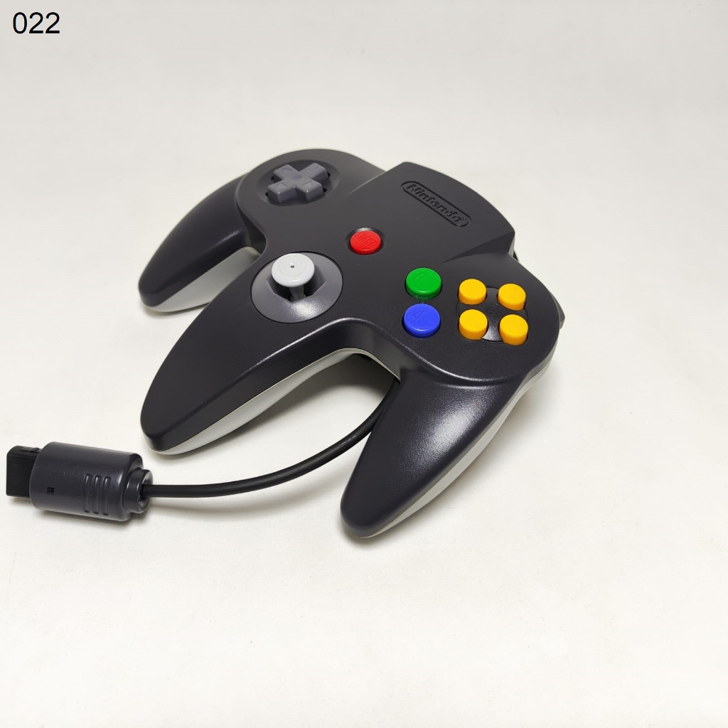 Controle de Nintendo 64 Mario Kart (preto e cinza) com analógico bom, engrenagens novas (022)