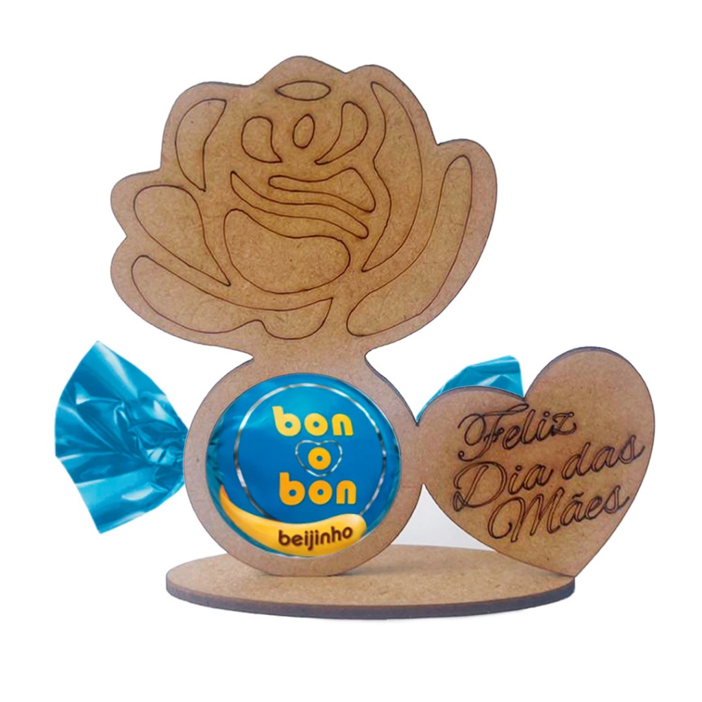 Kit 20 Lembrancinhas Encantadoras  Porta Bombom Flor c/ Coração Dia das MÃES em Oferta na Shopee