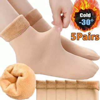 Kit com 5,3,1 pares de meias/meias soquete térmica grossa flanelada fleece inverno frio intenso