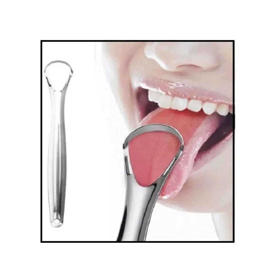 Limpador Raspador De Língua Em Aço Inox Para Higiene Bucal