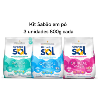 Sabão em Pó Para Lavar Roupas Girando Sol 800g - Unidade ou Kit Com 3 Unid