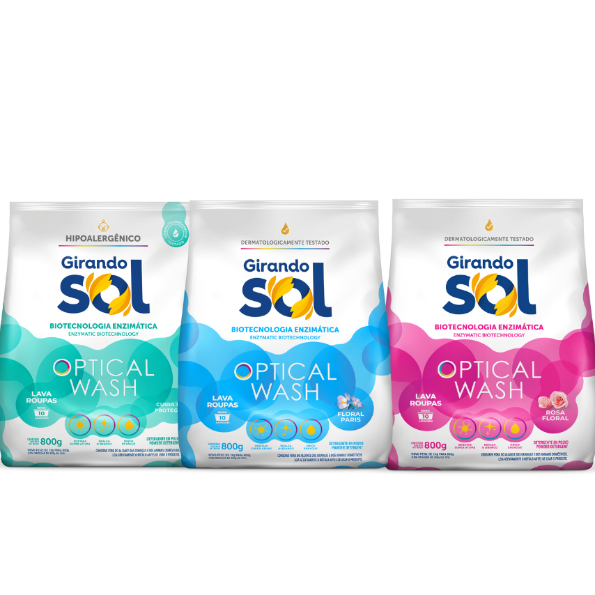 Sabão em Pó Para Lavar Roupas Girando Sol 4KG - Unidade ou Kit Com 3 ...