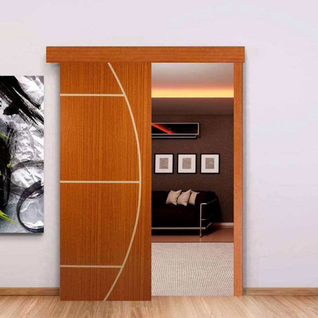 Kit de Correr Completo para Porta de Madeira 70cm ao 100cm