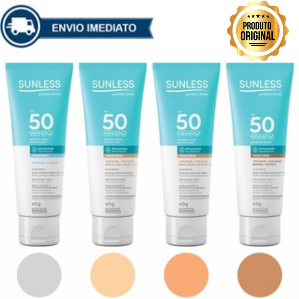 Protetor Solar Facial Sunless FPS 50 Toque Seco 60g Envio Imediato