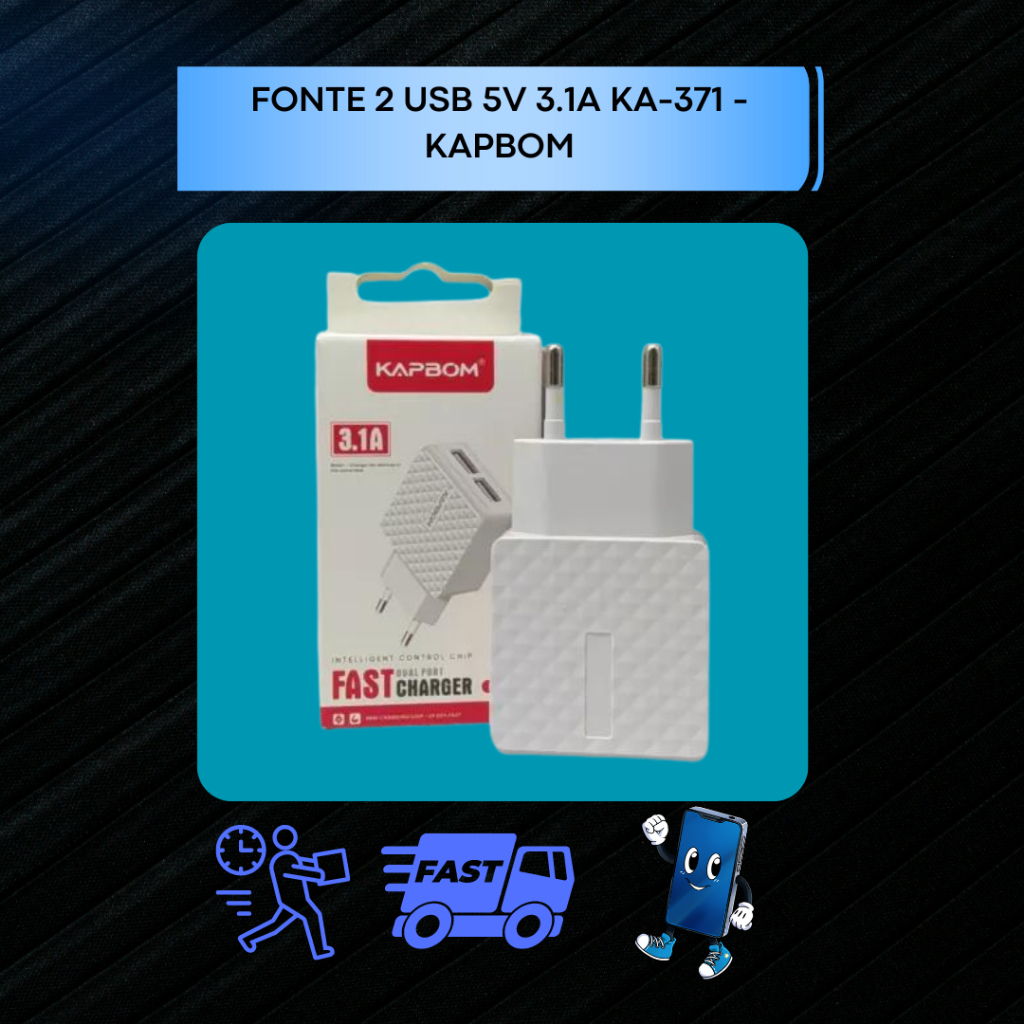FONTE 2 USB 5V 3.1A KA-371 - KAPBOM | Shopee Brasil