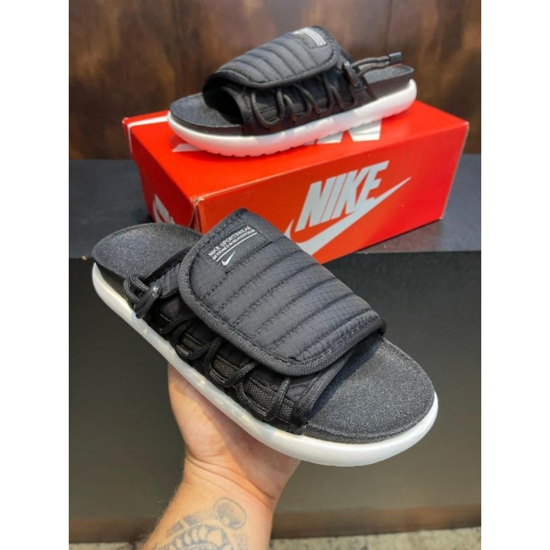 Chinelo Nike Asuna Preto Branco e Marrom | Shopee Brasil