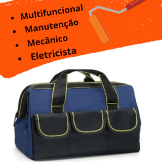 Bolsa Ferramentas Multifuncional Forte Impermeável Durável Reforçada 5 Bolsos Externos Eletricista Manutenção