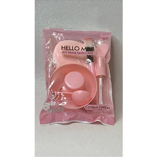 Kit 9 Peças para Skincare e Argila Hello Mini Rosa