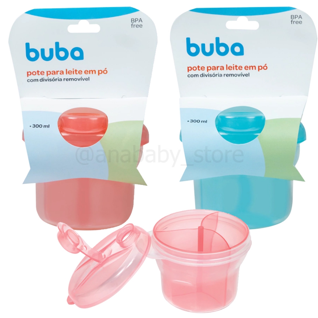 Porta Leite Em Pó Buba 300ml Com Divisórias Rosa Pote Dosador Medidor ...