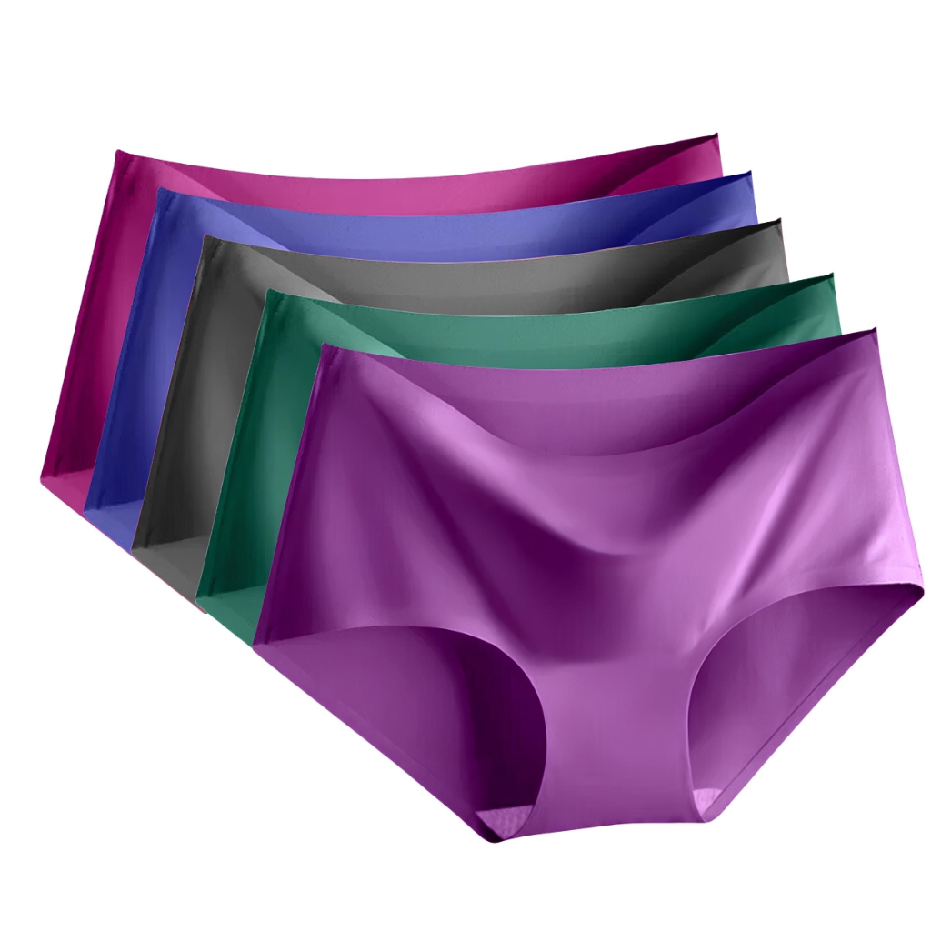 Kit 10 Calcinhas Plus Size Sem Costura Conforto Premium Seda de Gelo