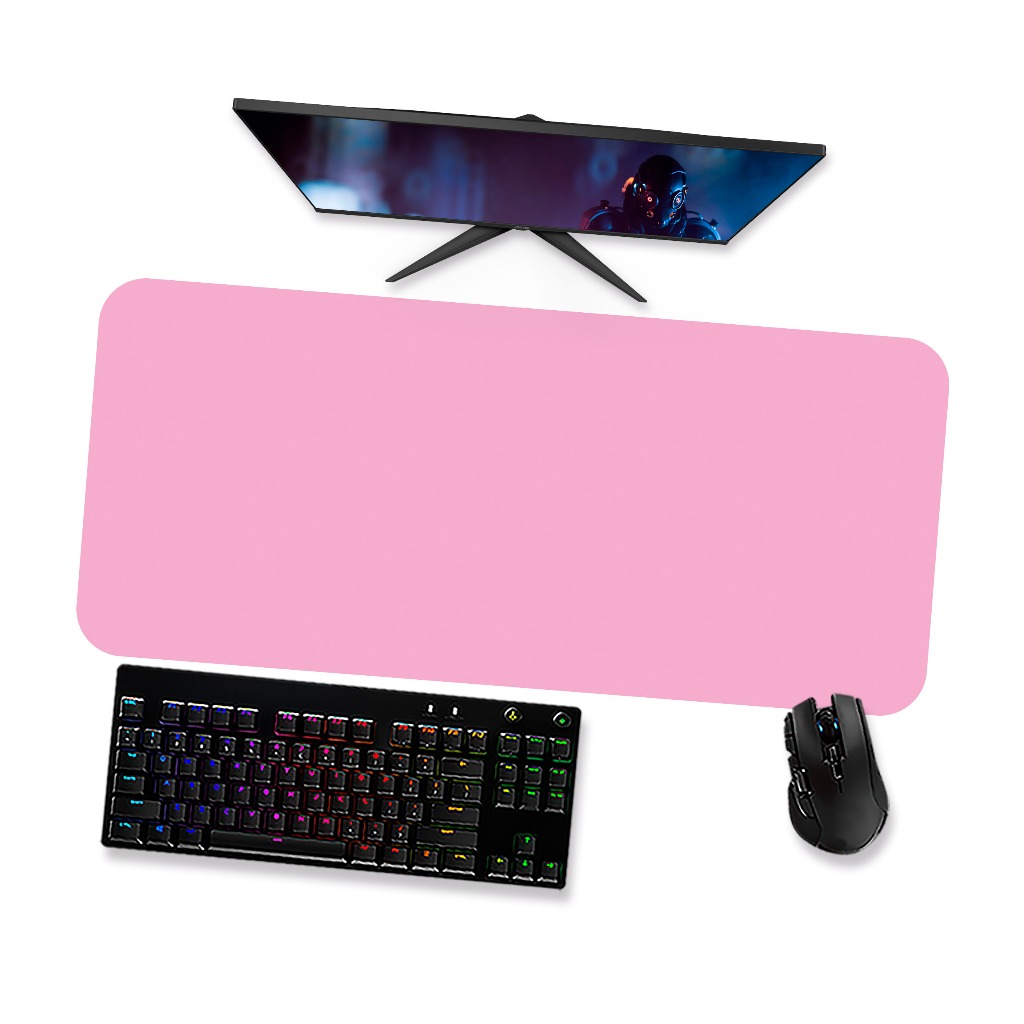 Mouse pad Gamer Grande Mousepad Gamer 90x40 80x40 60x40 70x30 - Rosa puro liso