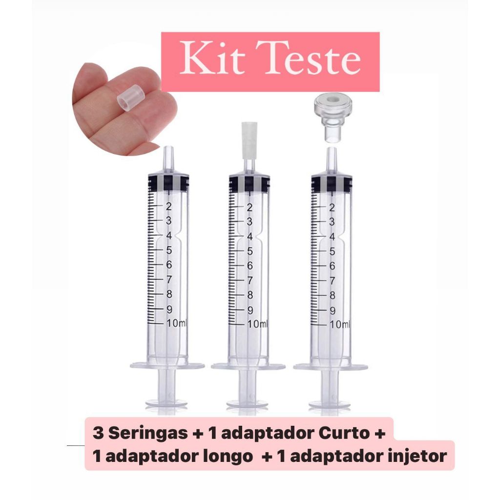 Adaptador Seringa Extrator Curto Longo Injetor (kit Teste 6pçs) Anel ...