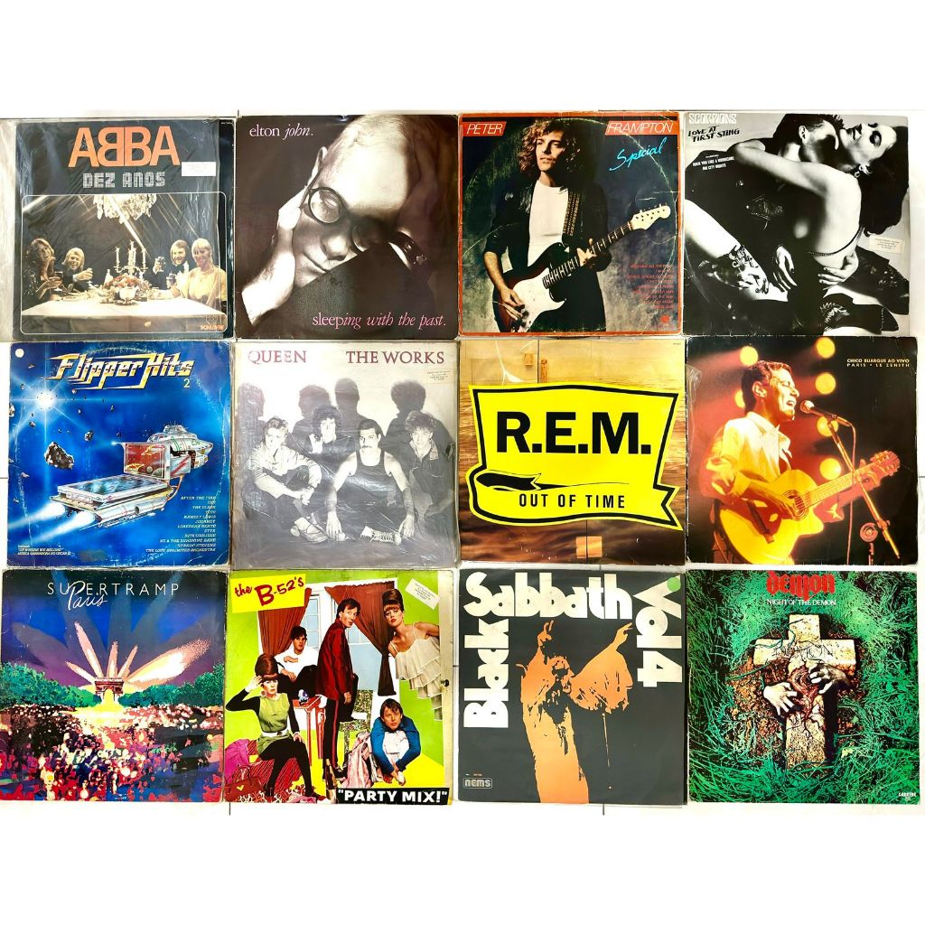 Disco de Vinil Rock clássicos entre Black Sabbath, R.E.M, Abba e ...