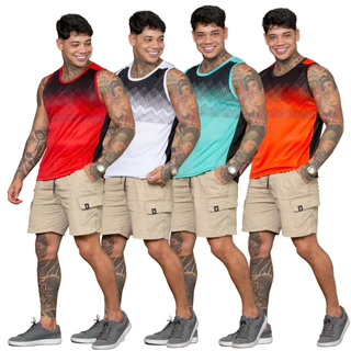 Kit 4 Camisetas Regatas Dryfit Lisa Esportivas De Excelente Qualidade