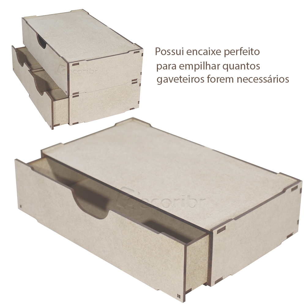 Gaveteiro Modular Empilhável Organizador Multiuso Varios Moedelos MDF ...