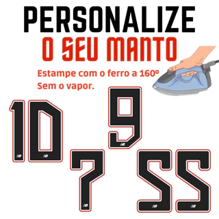 Kit Nome Número Patrocinio Termocolante Personalização Para Camisa De Time de Futebol São Paulo