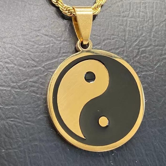 Collana Con Ciondolo Yin Yang Bagua In Acciaio Inossidabile – Uomo Donna, Bianco E Nero, Catenina Inclusa - Foto 5