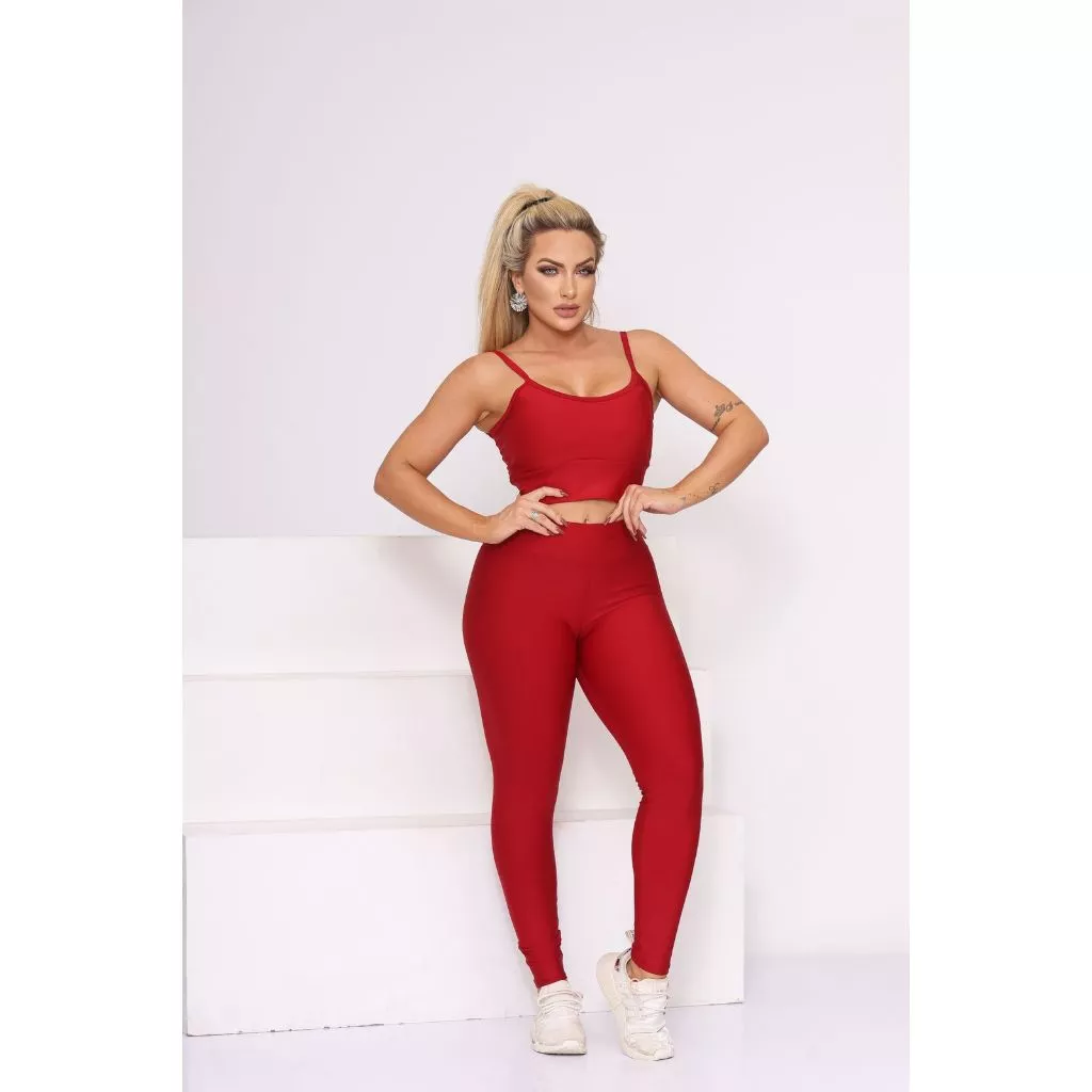 Top alcinha e legging de academia cores diversas