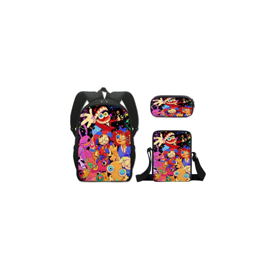 Mochila circo digital , Lancheira Estojo KIT 3 peças Maravilhoso Circo  Digital | Shopee Brasil