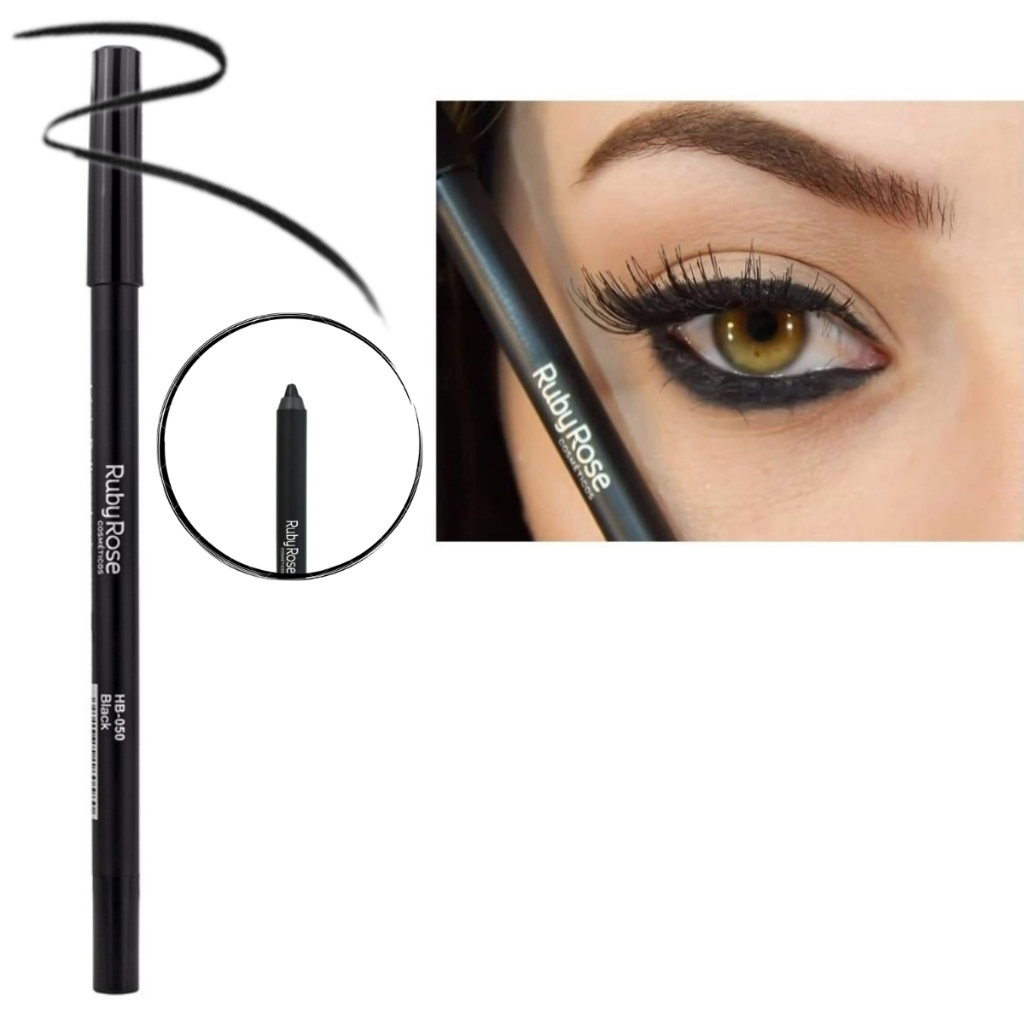 Lápis Delineador Carbon Black HB050 À prova d’agua - Ruby Rose